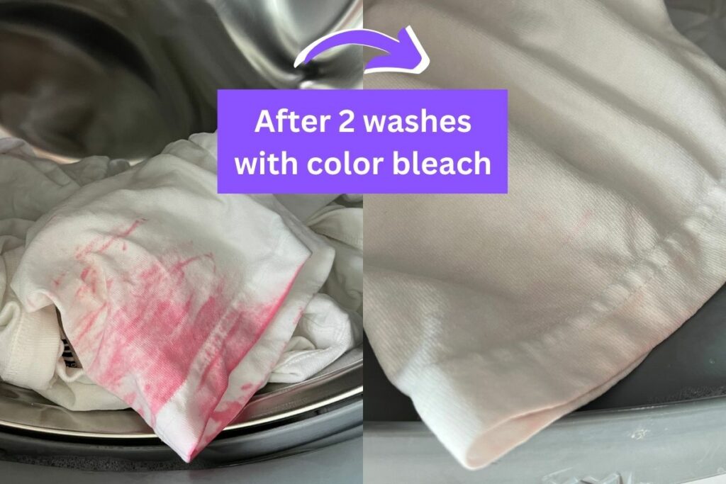 Reducing Pink Stains After 2 Washes with Color Bleach