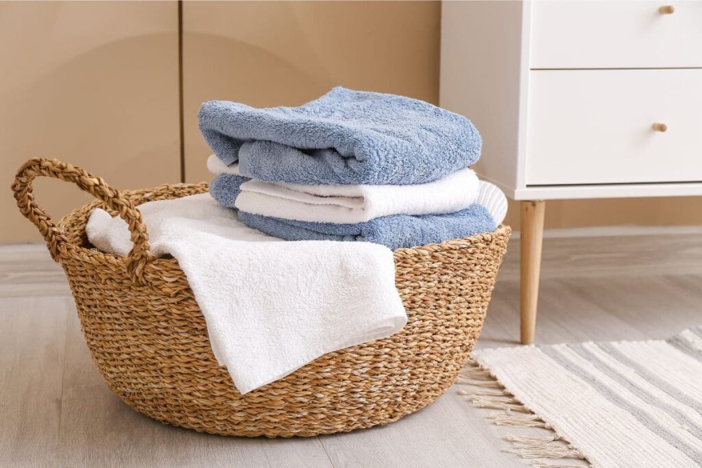 Basket with Folded Towels